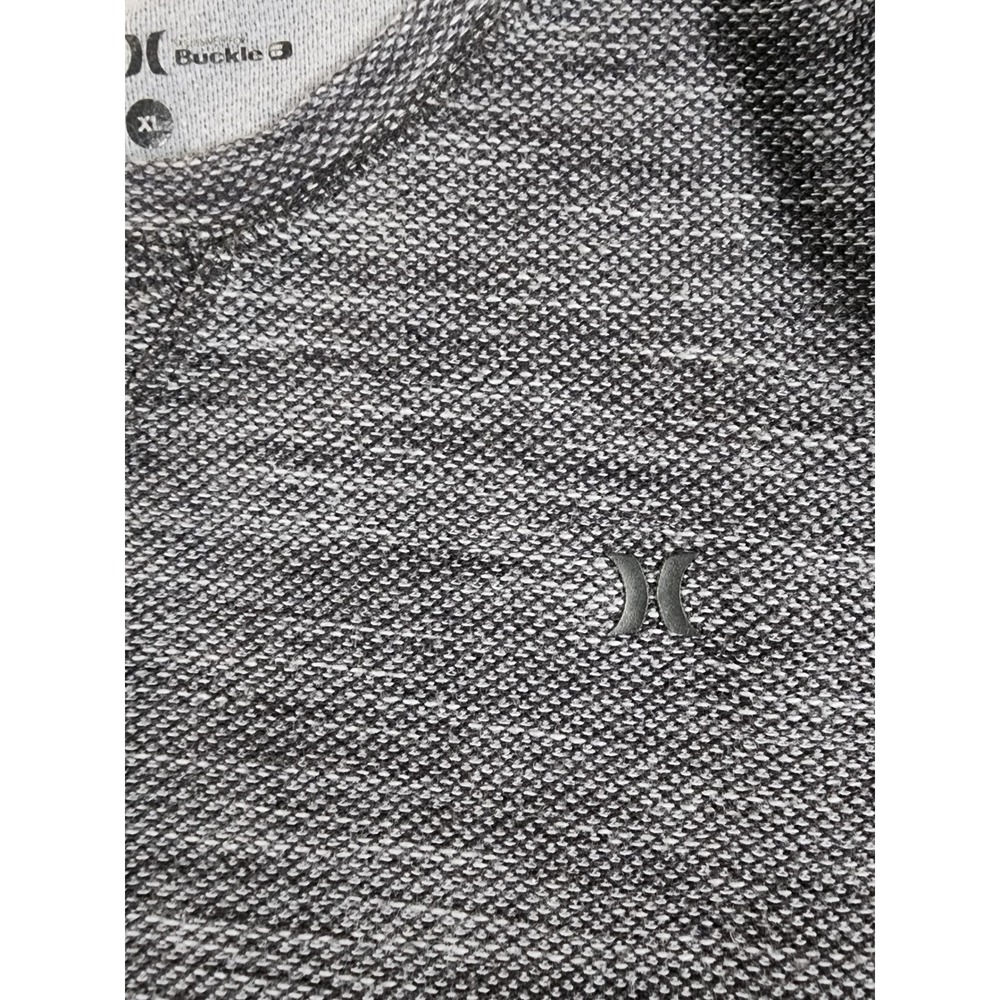 Hurley BKE Buckle Pullover Mens XL Crew Neck Black Gray Textured Long Sleeve - Picture 5 of 8
